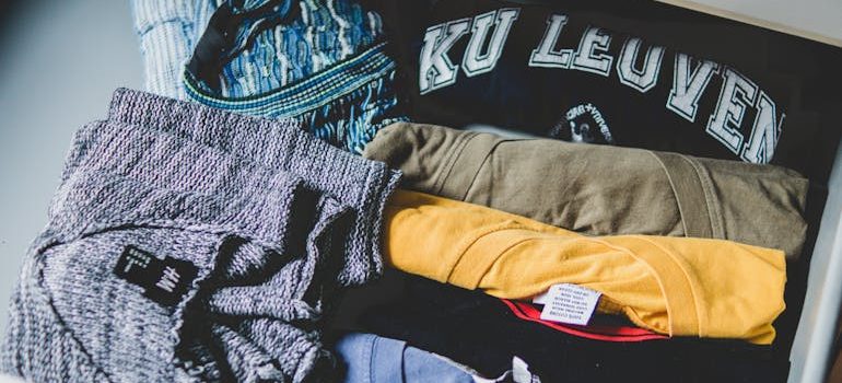 Folded Assorted-color Shirts