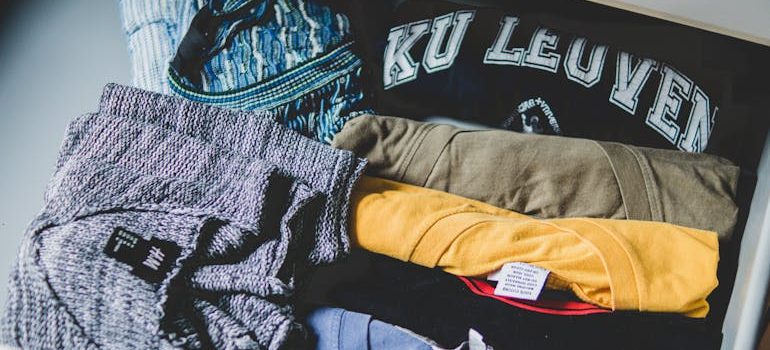Folded Assorted-color Shirts